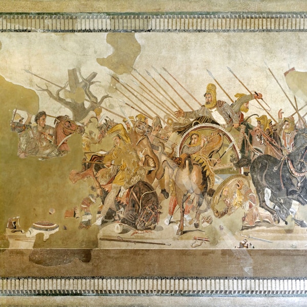 Alexander der Große, Schlacht von Issus, Mosaik-Druckplakat