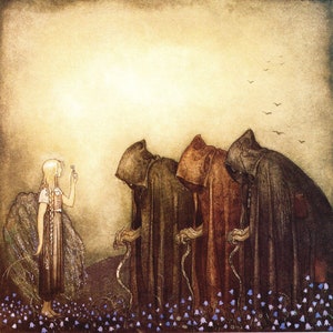 John Bauer - The Golden Key Print Poster