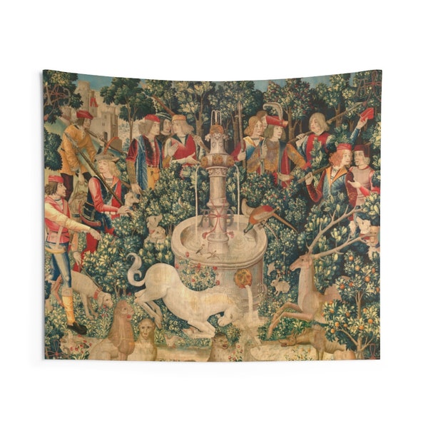 Unicorn Hunt Tapestry - Etsy
