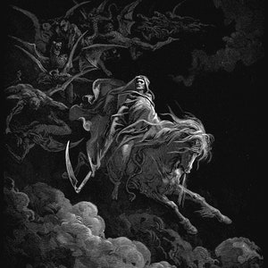 Der Tod auf dem blassen Pferd by Gustave Dore Print Poster
