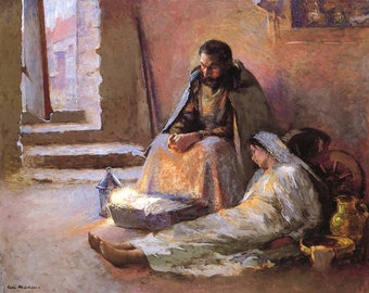 The Nativity By Gari Melchers Print Poster