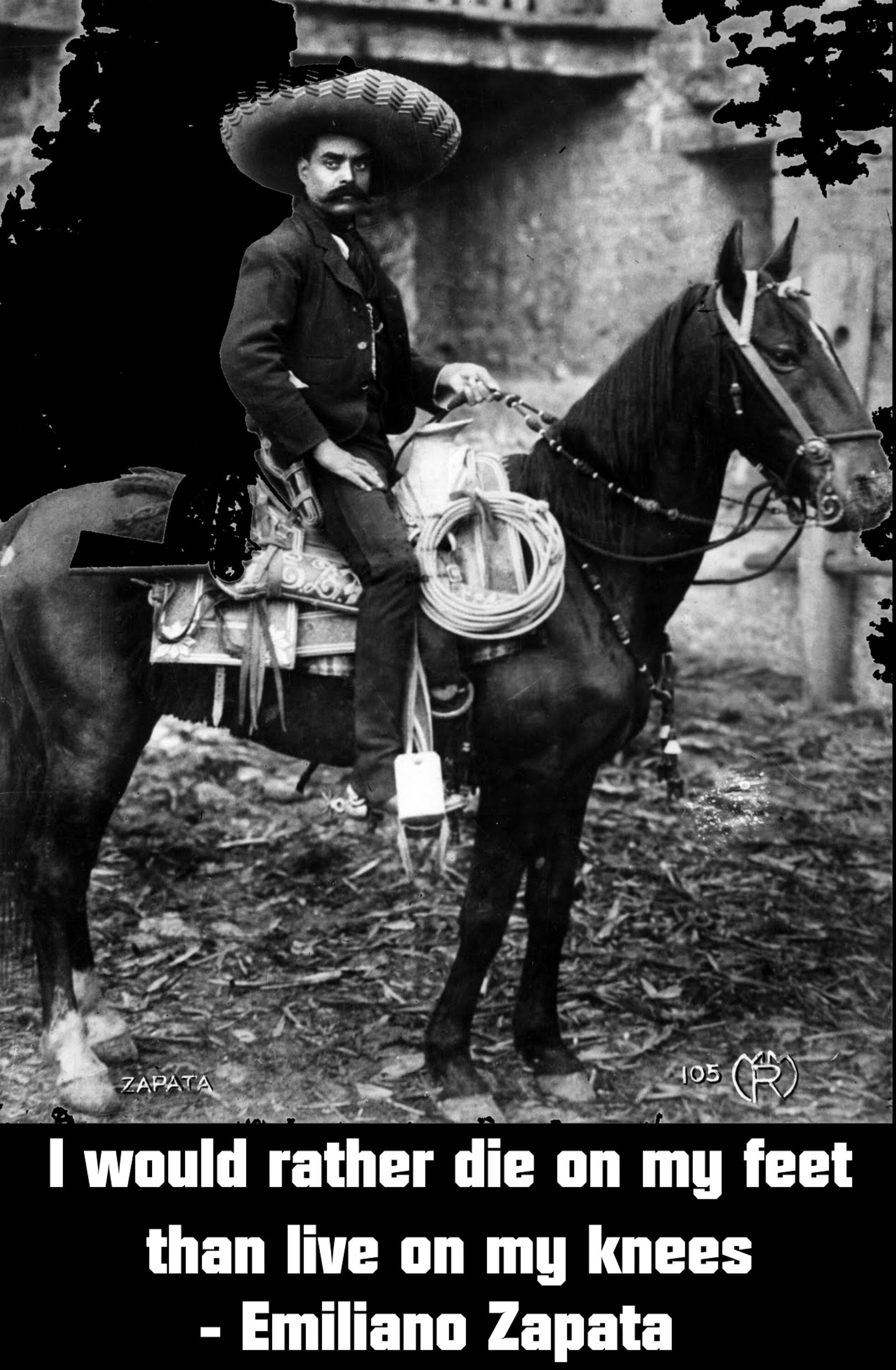 Emiliano Zapata Quote on Horseback Print Poster Etsy