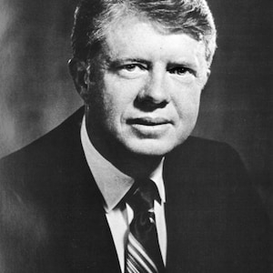 Poster con ritratto in bianco e nero di Jimmy Carter