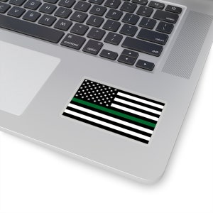 Thin Green Line Flag Sticker - Etsy