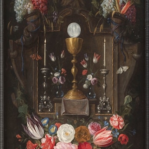 Altar Niche With Symbols Of The Eucharist Print Poster