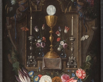 Altar Niche With Symbols Of The Eucharist Print Poster