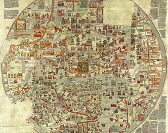 Ebstorfer Map Mappa Mundi Medieval World Map Print Poster
