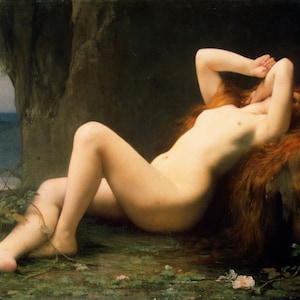 Jules Lefebvre - Mary Magdalene In A Grotto Print Poster