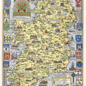 Historische Karte der Geschichte Irlands - Irish Map Print Poster