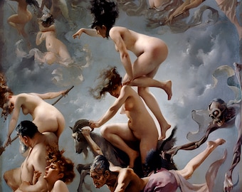 Witches Going to The Sabbath - Luis Ricardo Falero 1878 Print Poster