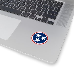 Ronde sticker met 3 sterren-logo van Tennessee