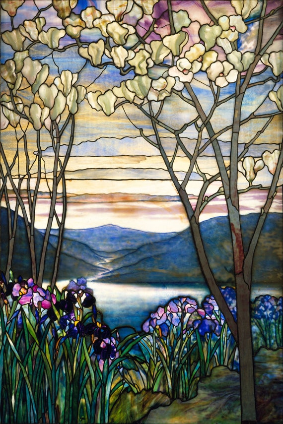 Louis Comfort Tiffany - Magnolias And Irises 1905 Print Poster