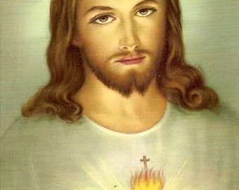 Sacred Heart Of Jesus Christ Holy Spirit (Green Version) Print Poster