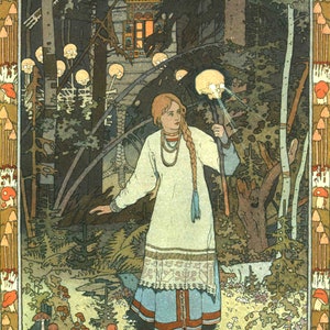 Vasilisa At The Hut Of Baba Yaga By Ivan Bilibin Print Poster
