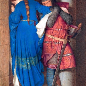 The Meeting On Turret Stairs Painting By Frederic William Burton Print Poster