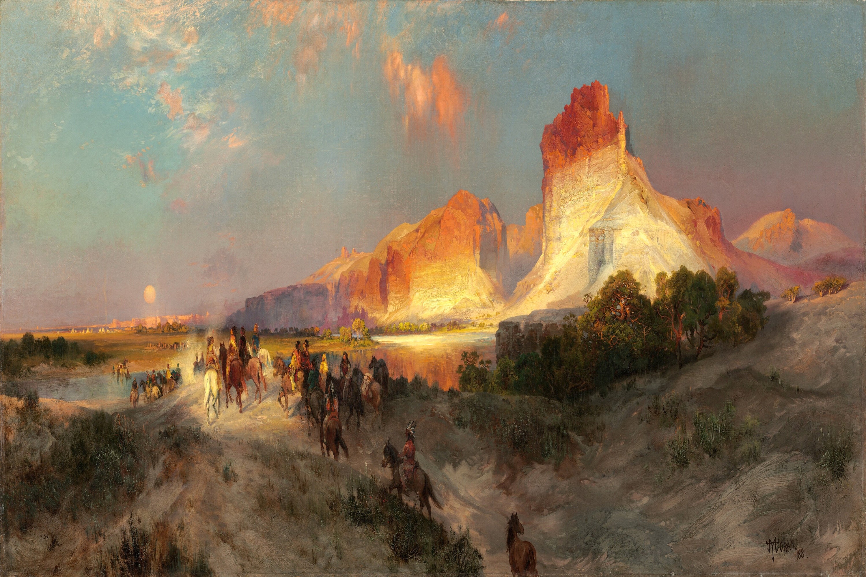 Thomas Moran Green River Cliffs Wyoming Print Poster Etsy