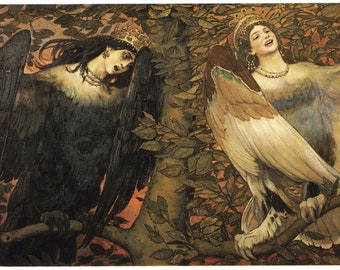 The Birds Of Joy And Sorrow - Sirin And Alkonost 1896 Print Poster