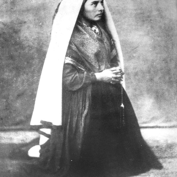 Saint Bernadette With Rosary 1861 Print Poster