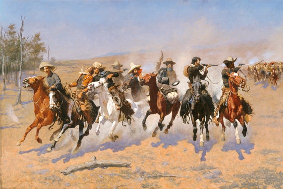 Frederic Remington - A Dash For The Timber Print Poster