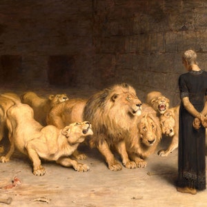 Daniel In The Lions Den 1872 By Briton Riviere Print Poster