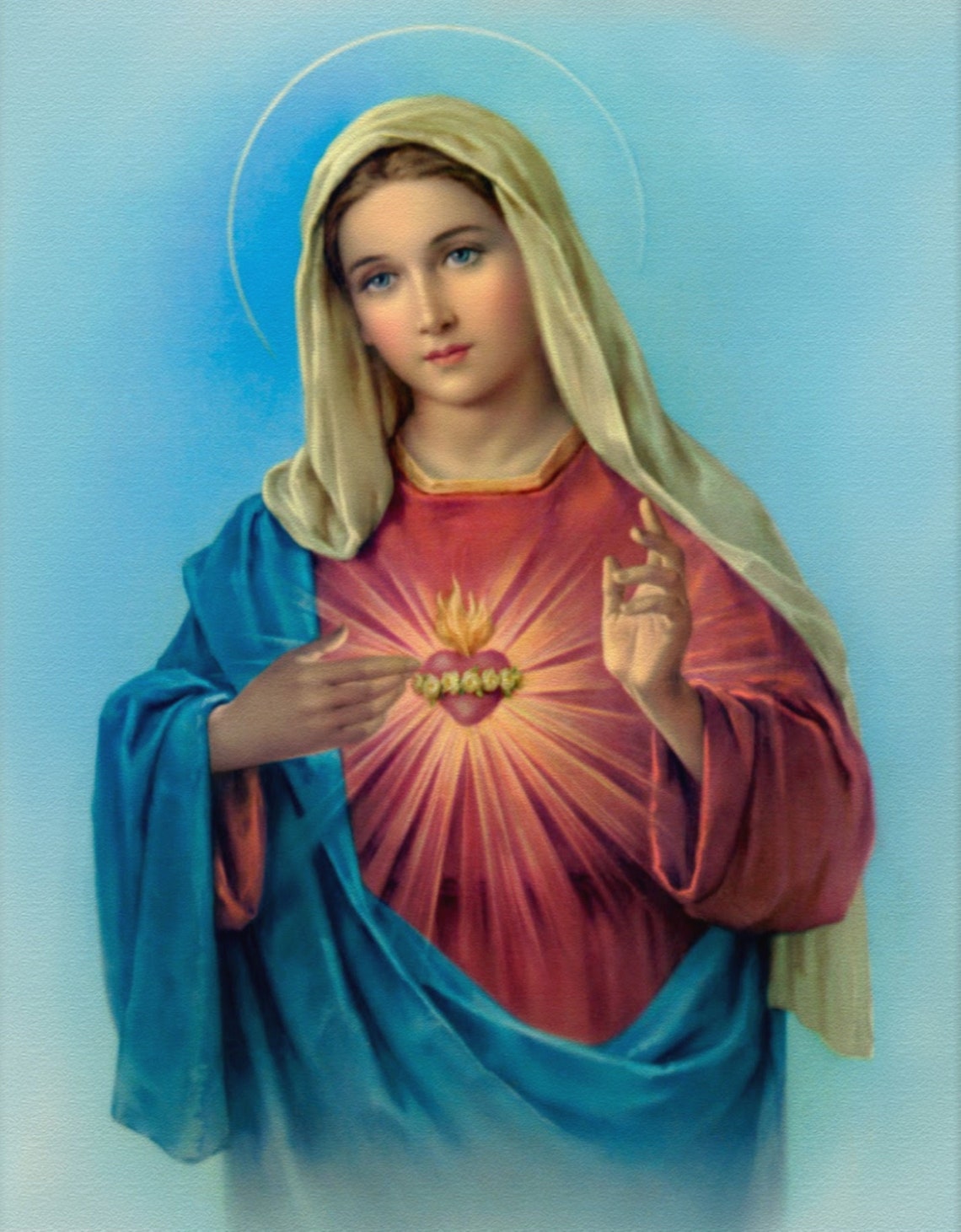 Virgin Mary Blessed Mother Immaculate Heart Of Mary Vintage image 0