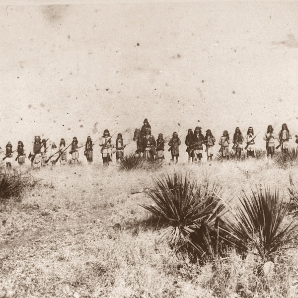 Geronimo And Apaches Prior To Surrender To General Cook Print Poster