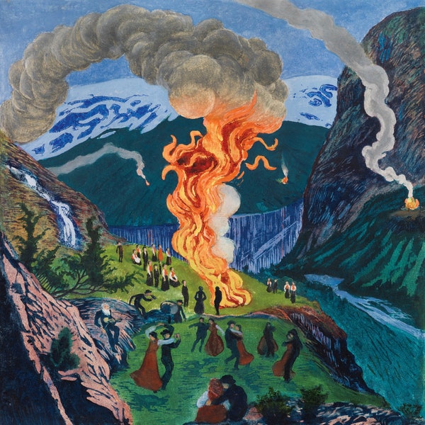 Nikolai Astrup - Midsummer Night Print Poster