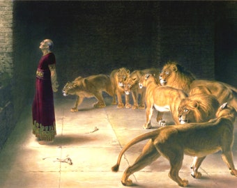 Daniel Answer To The King In The Lions Den By Briton Riviere Print Poster