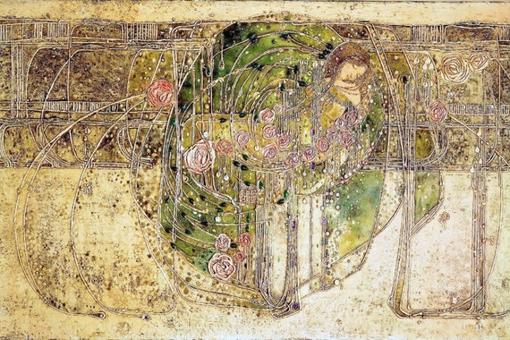 絵画　眠れる森 おとぎ話眠れる森の美女chromollithograph1898に掲載