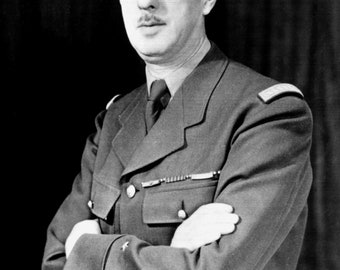 Charles De Gaulle Portrait Print Poster