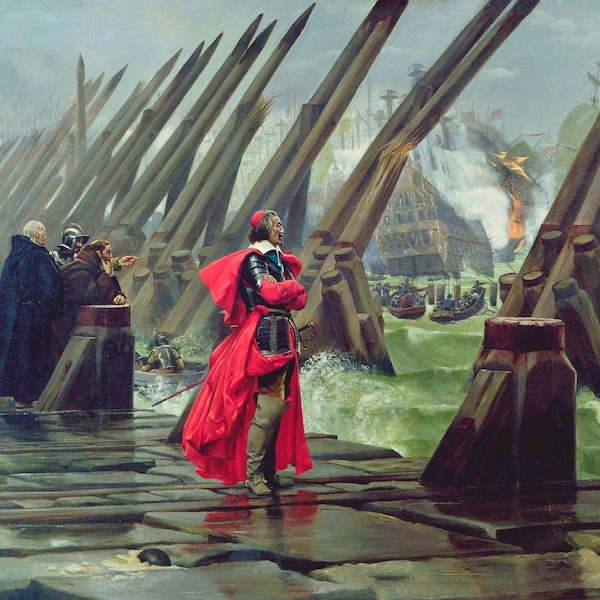 Cardinal Richelieu At The Siege Of La Rochelle Print Poster