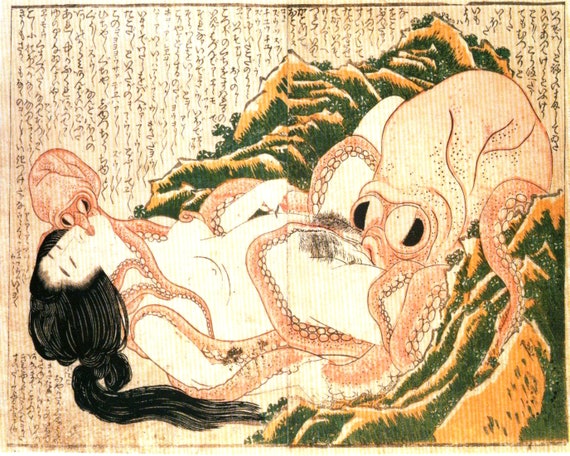 Katsushika Hokusai Dream of the Fishermans Wife 1814 Print