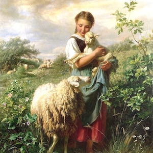 La pastorella 1866 di Johann Baptist Hofner Stampa Poster