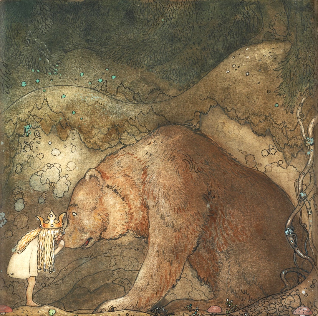 John Bauer Kissed the Bear on the Nose 1907 Reproduction Young - Etsy Australia