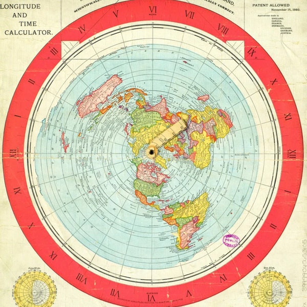 Nuevo mapa estándar del mundo de Alexander Gleason: impresión del mapa de la Tierra plana de 1892 (alta resolución) Póster