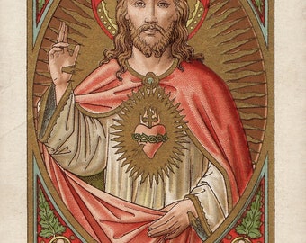 Sacred Heart Of Jesus Portrait Print Poster