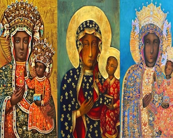 Our Lady Of Czestochowa Black Madonna Set Of 3 Prints