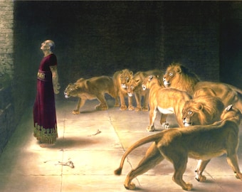 Réponse de Daniel au roi dans la fosse aux lions, par Briton Riviere, téléchargement numérique