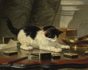 Henriette Ronner Knip - The Cat At Play Print Poster