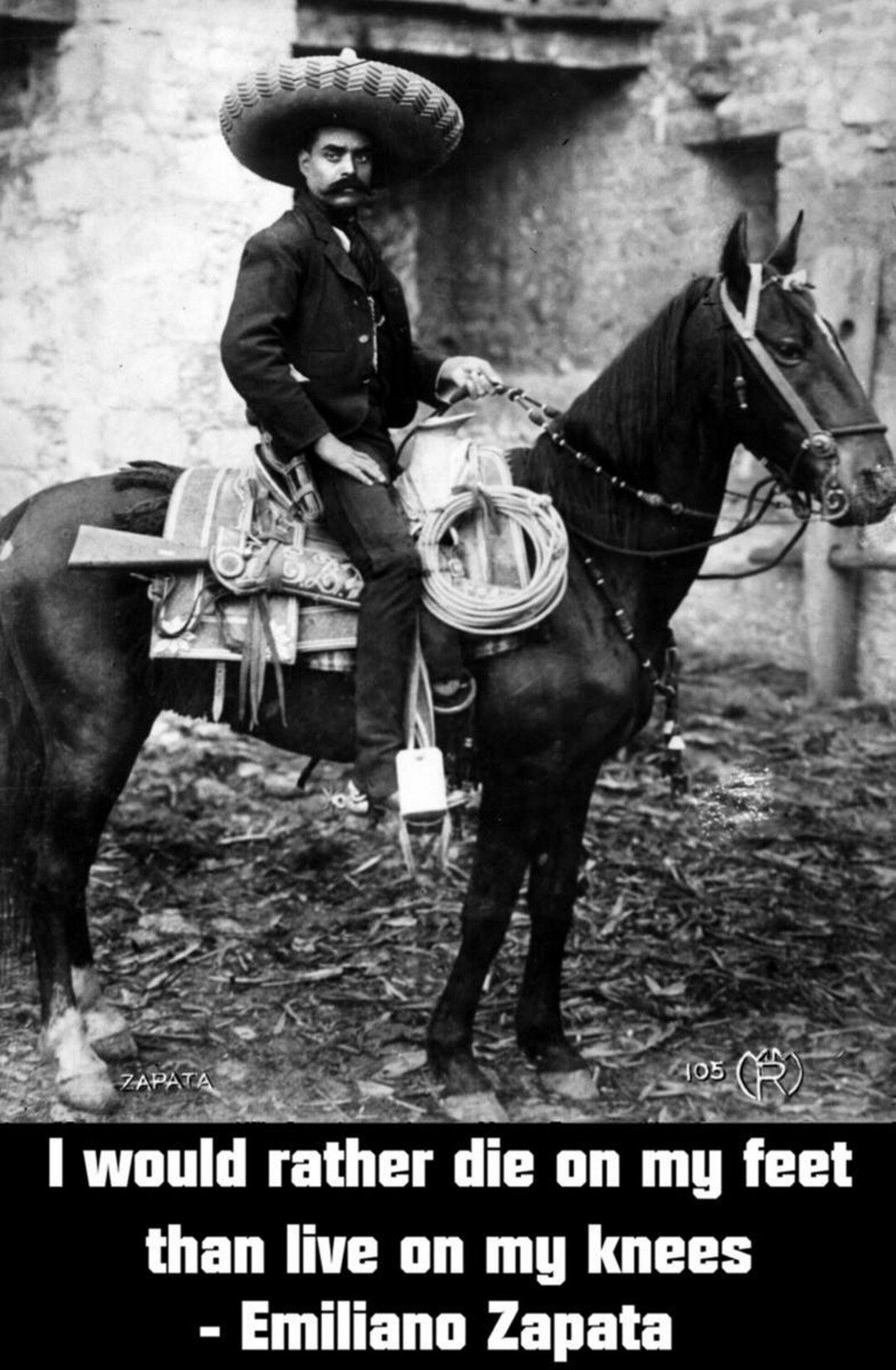 Emiliano Zapata Quote on Horseback Print Poster Etsy