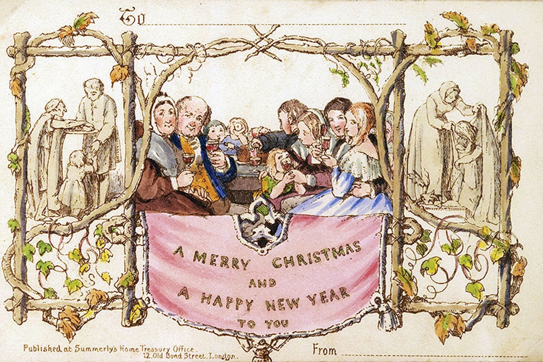 the-first-christmas-card-1843-postcard-etsy