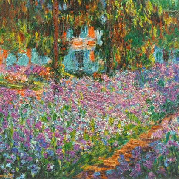 Poster Jardin de Giverny Iris de Claude Monet