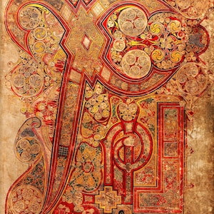 Póster impreso de Chi Rho - Libro de Kells