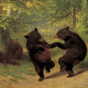 Poster con stampa della barba di Dancing Bears di William Holbrook