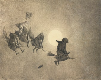 William Holbrook Beard The Witch's Ride 1870 Print Poster
