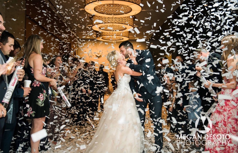 Wedding Confetti Cannon Biodegradable White Confettis Etsy