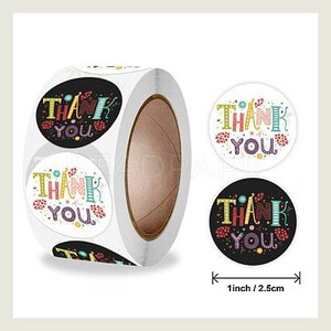 PEGATINA DE GRACIAS • Pegatinas de agradecimiento • Pegatinas de agradecimiento de 1" • Pegatinas de agradecimiento de 25 mm • Pegatinas de pequeñas empresas • Pegatina de pedido