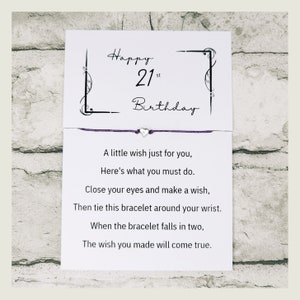 21ST WISH BRACELET • Happy 21st Birthday Wish Bracelet • Charm Bracelet • Wish Bracelet • 21st Birthday Wish Bracelet • String Bracelet