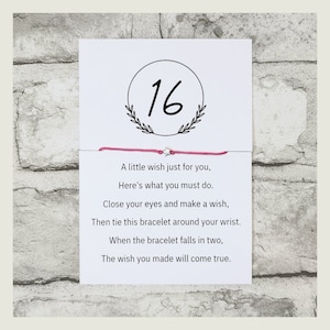 BIRTHDAY WISH BRACELET • 16 Wish Bracelet • Charm Bracelet • Wish Bracelet • 16th Birthday Wish Bracelet • String Wish Bracelet