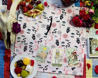 Pink Craft Tarot Wrap Tarot Spread Cloth Tarot Reading Cloth Handmade